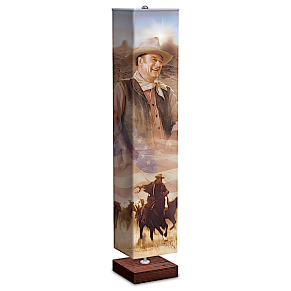 John Wayne Floor Lamp With Artwork Of Duke On The Shade