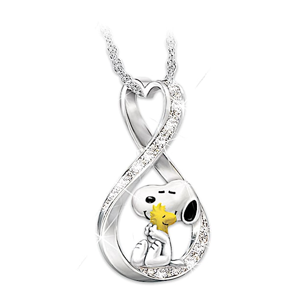 PEANUTS Snoopy And Woodstock Infinity Pendant Necklace
