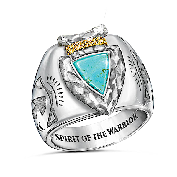 Strength Of The Warrior Arrowhead Design Turquoise Ring