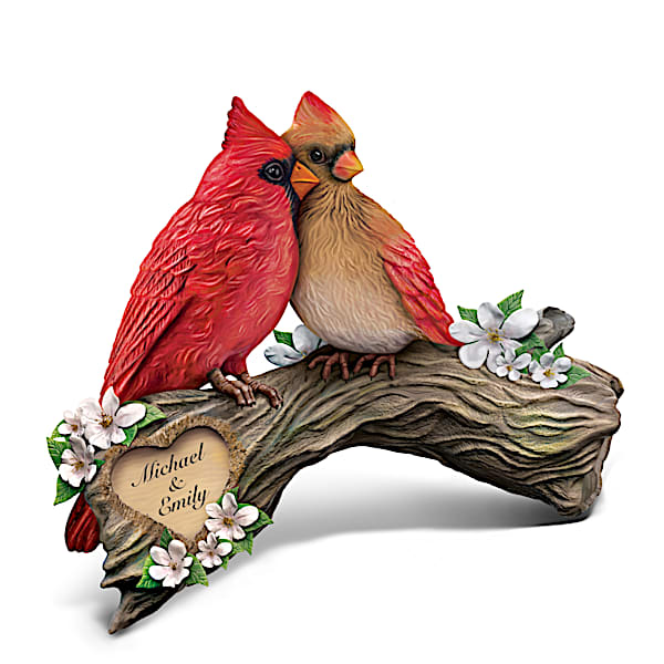 Perfect Pair Personalized Hand-Painted Songbird Sculpture