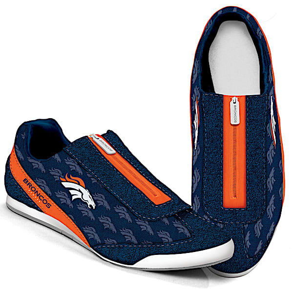 Denver Broncos Logo-Pattern Zipper Canvas Sneakers