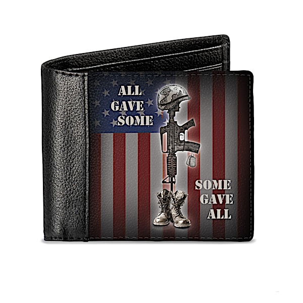American Heroes Patriotic RFID Blocking Leather Wallet