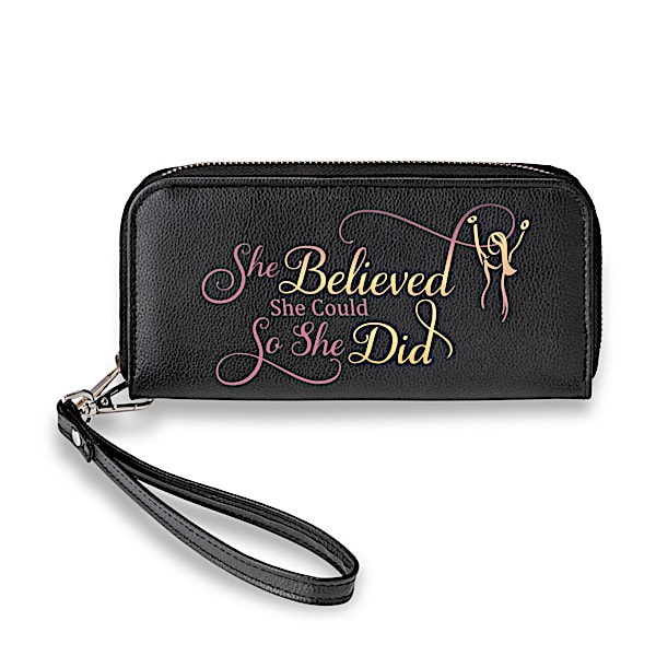 She Believed She Could Inspirational Women's Clutch Wallet
