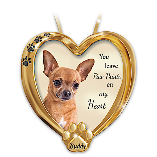 Personalized Pet Ornament With Chihuahua Artwork