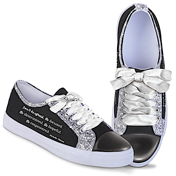 Michelle Obama Canvas Women's Shoes With Inspirational Quote