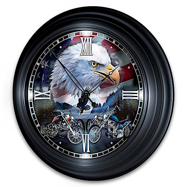 Time To Ride Illuminated Atomic Wall Clock With Biker Art