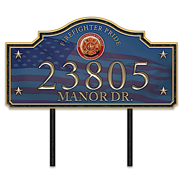 Proud Firefighter Family Personalized Outdoor Address Sign