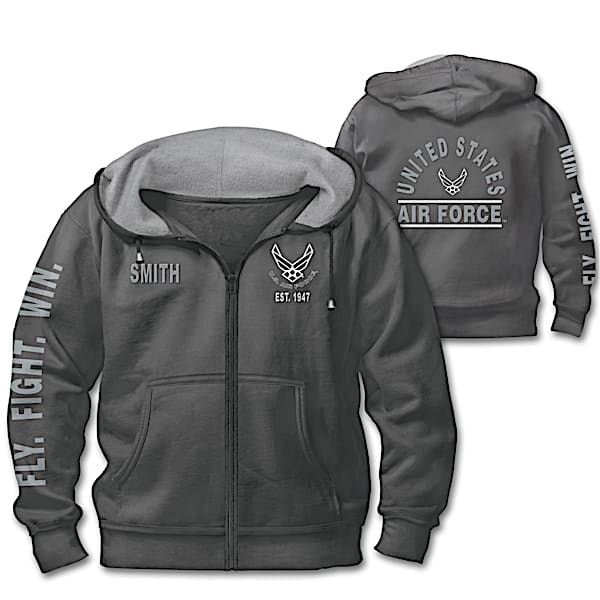 Ready At The Reveille USAF Personalized Men's Hoodie