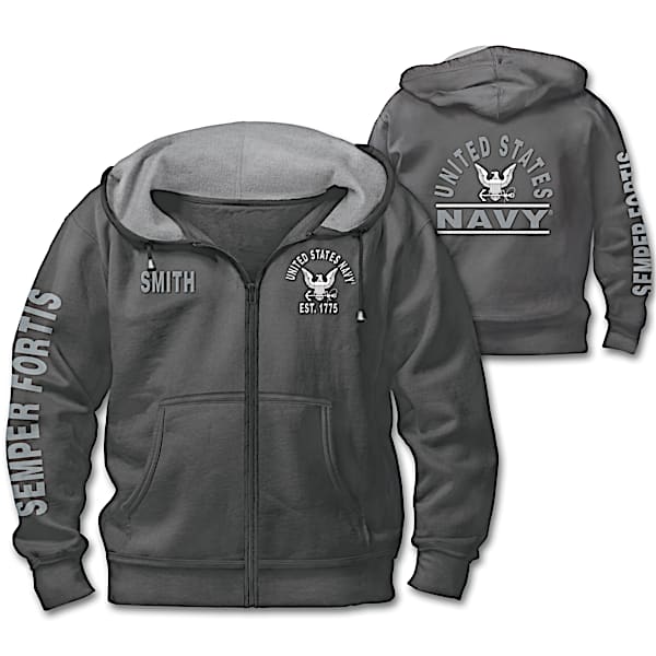 Ready At The Reveille Navy Personalized Men's Hoodie