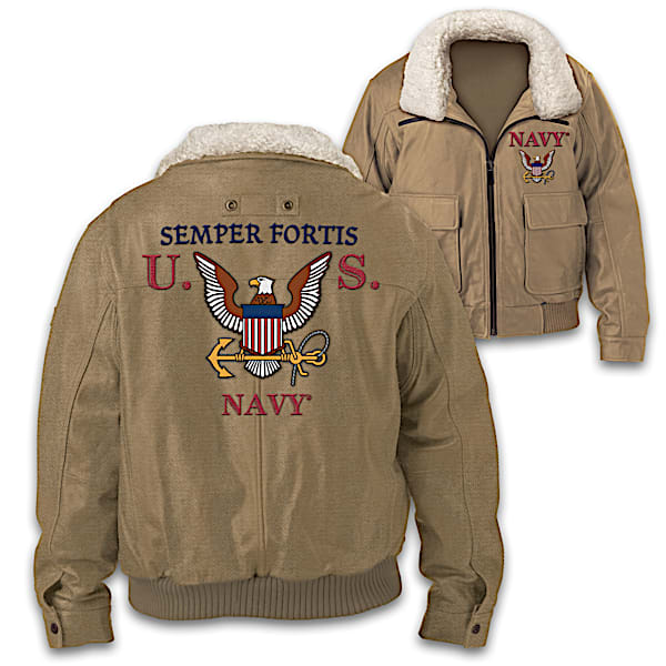 U.S. Navy Semper Fortis Men's Twill Bomber Jacket