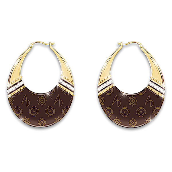 Alfred Durante Signature Print Earrings With Crystals
