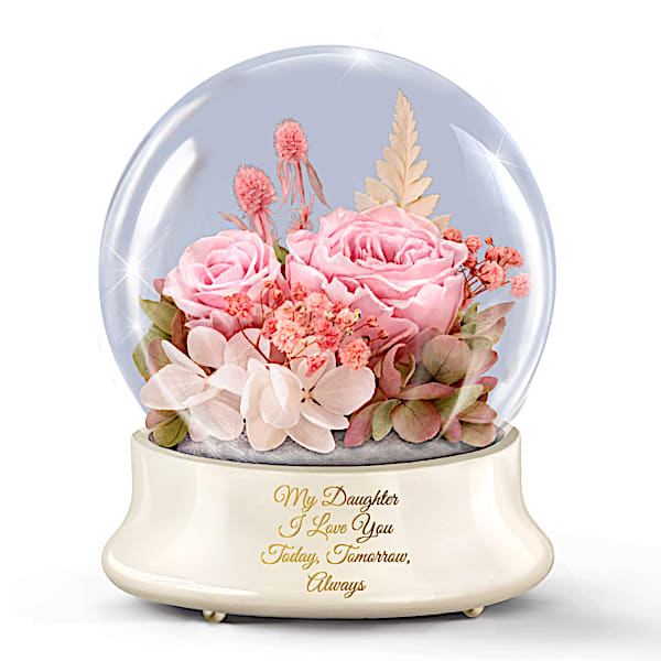 Rotating Illuminated Musical Floral Centerpiece For Daughter