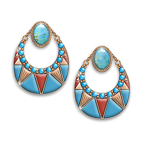 Native Beauty Earrings With Over 3 Carats Of Turquoise