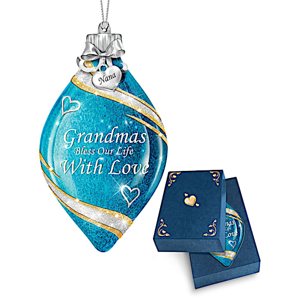 Illuminated Glass Ornament Personalized For Grandmother