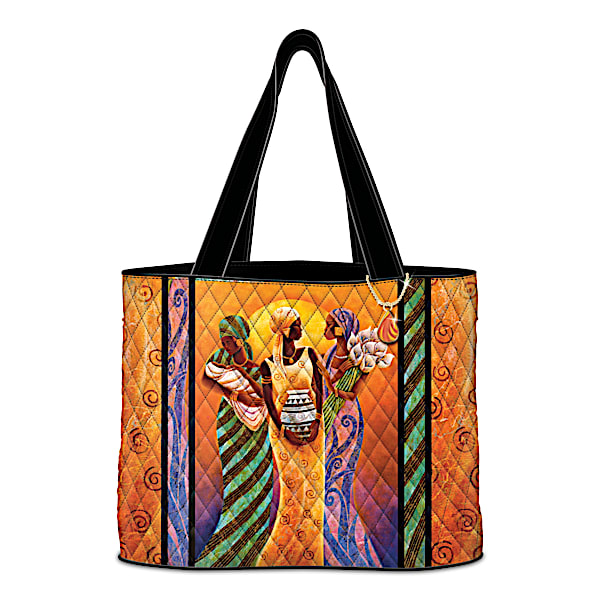 Sisters Of The Sun Quilted Tote Bag With Keith Mallett Art