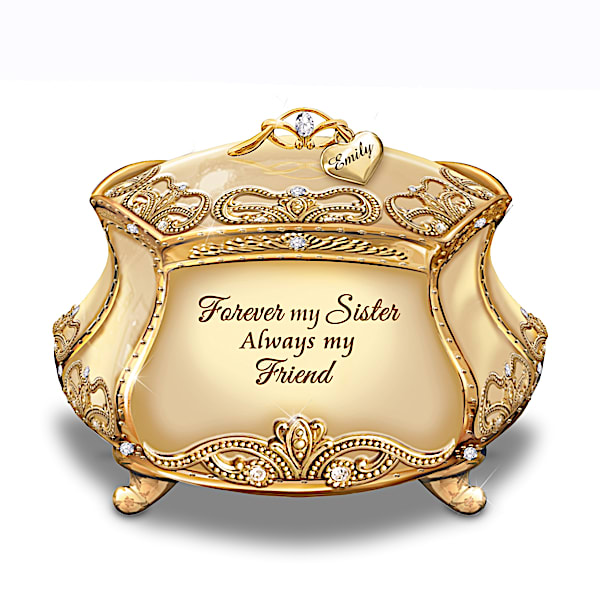 Forever My Sister Music Box With Personalized Name Charm