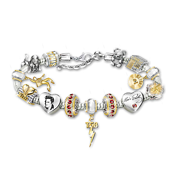 Legend Of Elvis Charm Bracelet With Crystals