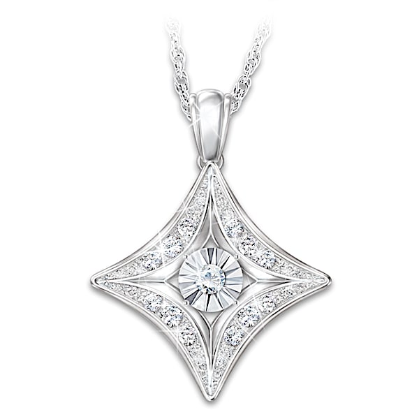 Shine Bright Daughter 4-Point Star Diamond Necklace