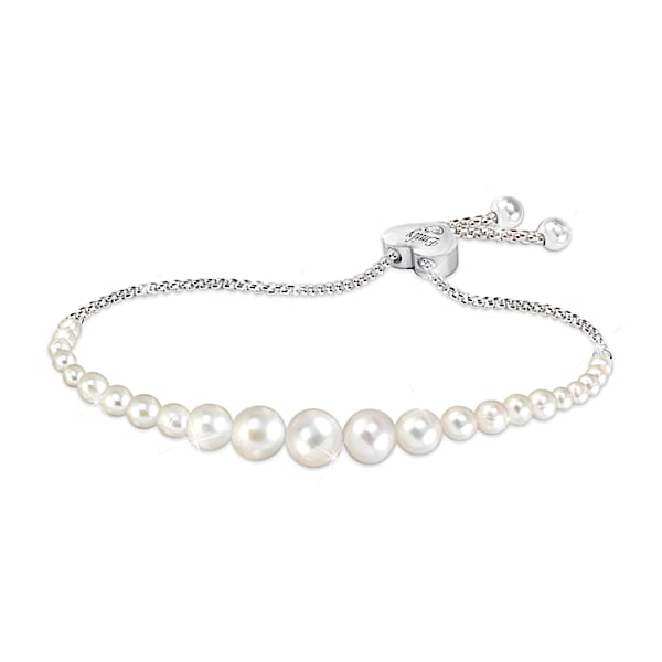 Daughter Pearls Of Wisdom Personalized Diamond Bolo Bracelet With Custom Keepsake Box - Personalized Jewelry