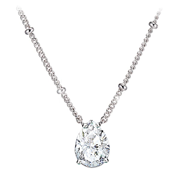 3-Carat Simulated Diamond Drop Pendant Necklace