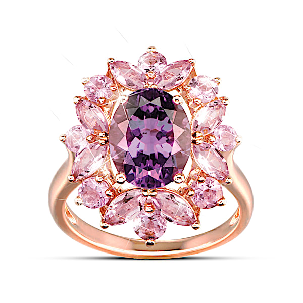 Statement Ring With Over 4 Carats Of Genuine Amethyst