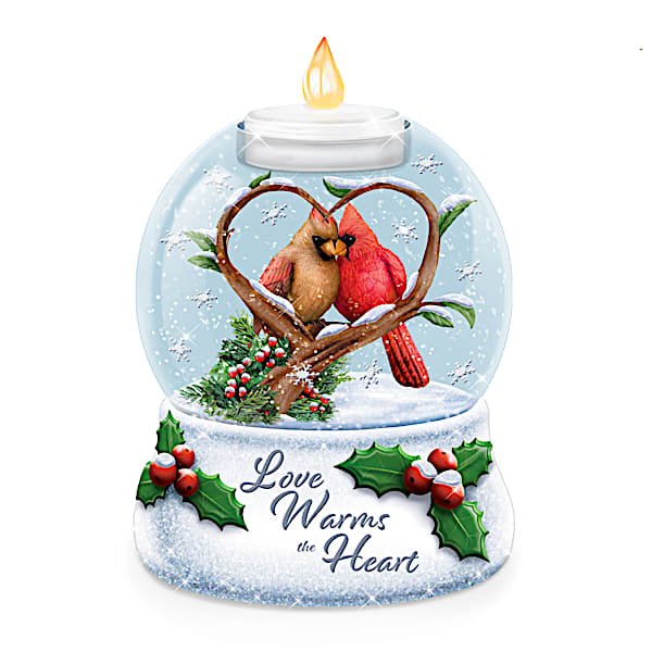 Love Warms The Heart Illuminated Holiday Water Globe