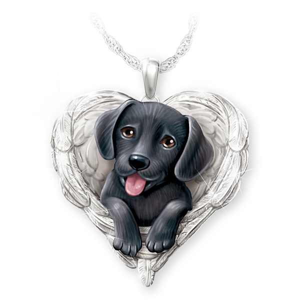 Black Labs Are Angels Pendant Necklace