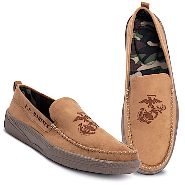 Marine Corps Pride Men's Faux Suede Moccasins