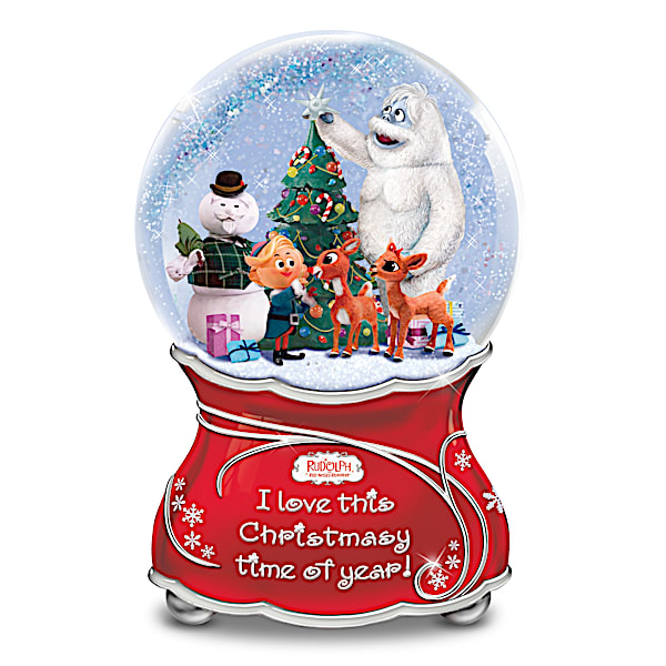 Rudolph The Red-Nosed Reindeer Musical Glitter Globe