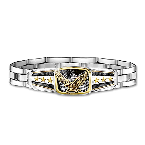 Proud American Stainless Steel Men's Eagle Bracelet