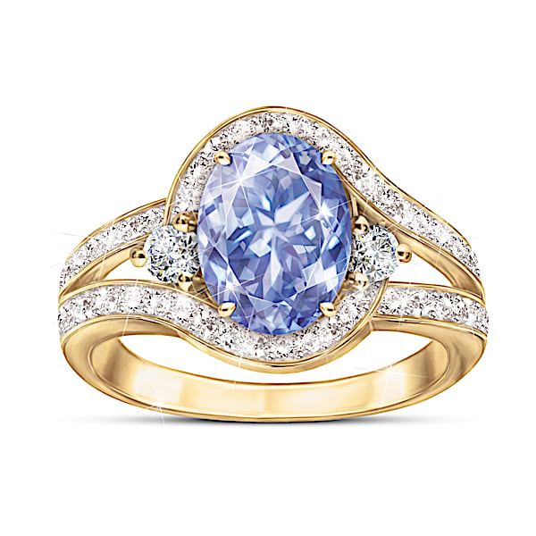 Safari Sky Genuine Tanzanite And Topaz Ring