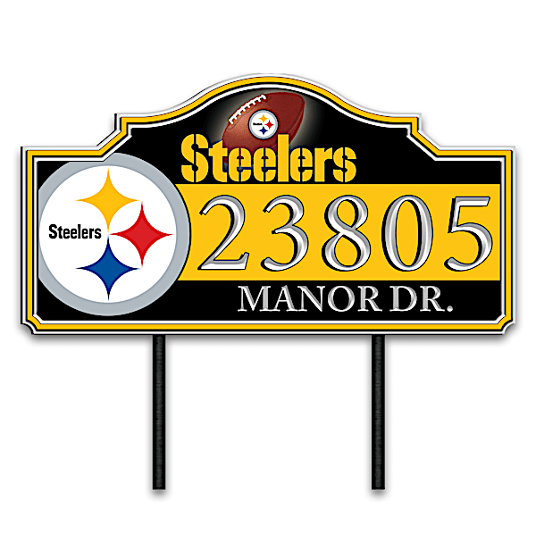 Pittsburgh Steelers Personalized Outdoor Address Sign