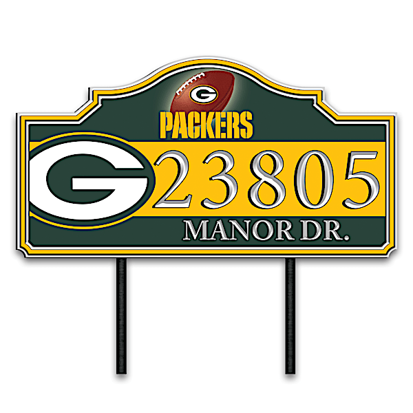 Green Bay Packers Personalized Outdoor Address Sign