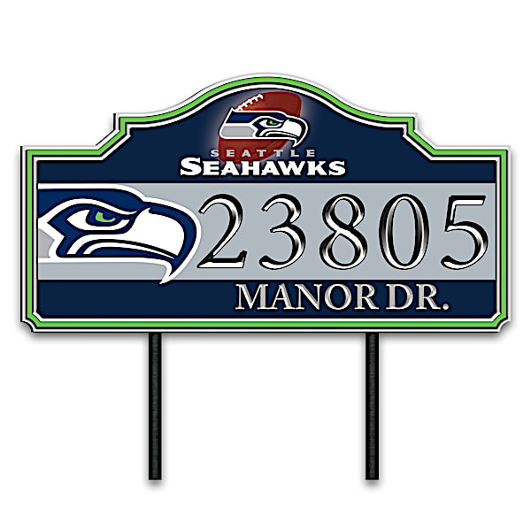 Seattle Seahawks Personalized Outdoor Address Sign