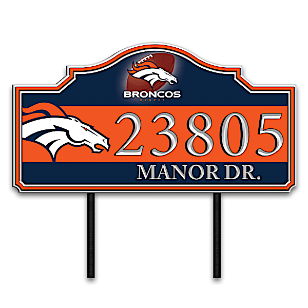 Denver Broncos Personalized Outdoor Address Sign