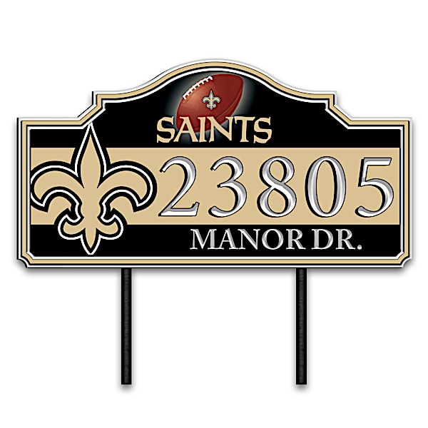 New Orleans Saints Personalized Outdoor Address Sign