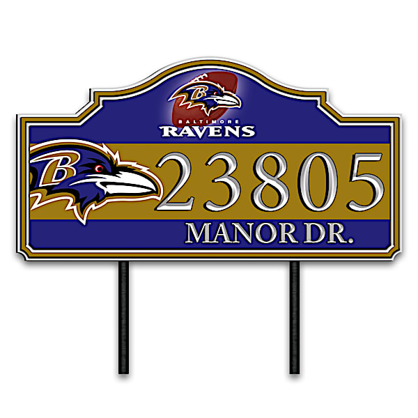 Baltimore Ravens Personalized Outdoor Address Sign