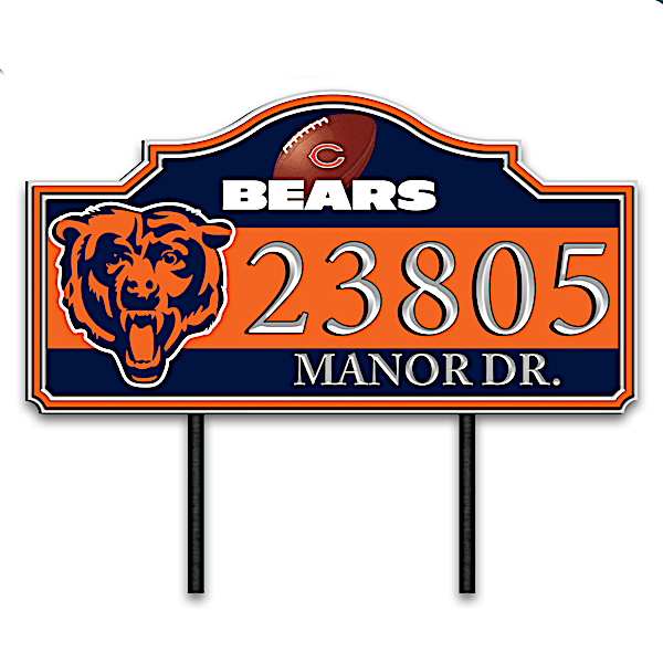 Chicago Bears Personalized Outdoor Address Sign