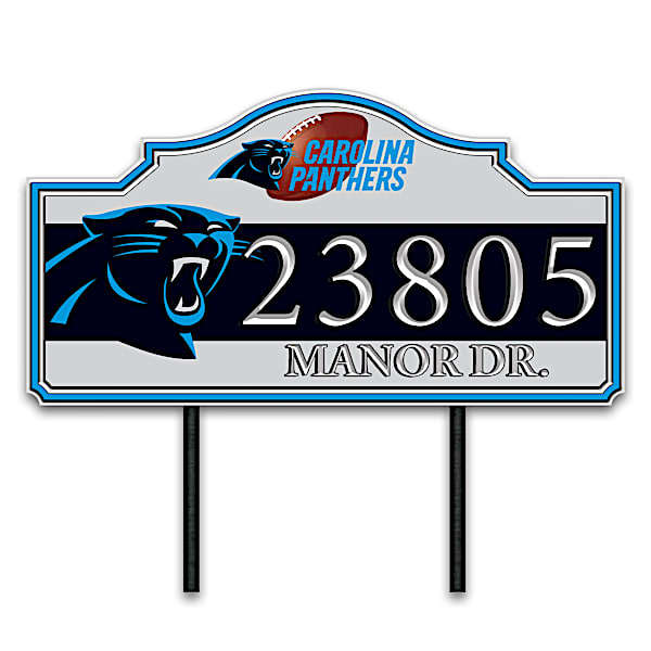 Carolina Panthers Personalized Outdoor Address Sign