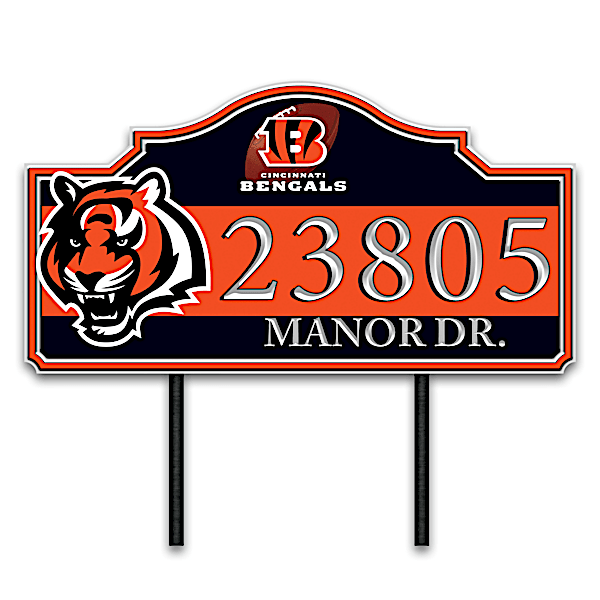 Cincinnati Bengals Personalized Outdoor Address Sign