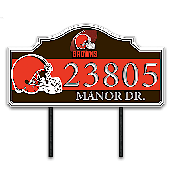 Cleveland Browns Personalized Outdoor Address Sign