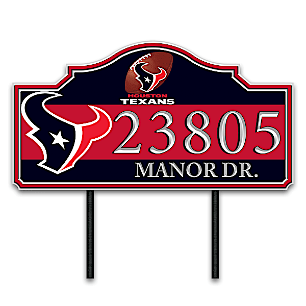 Houston Texans Personalized Outdoor Address Sign