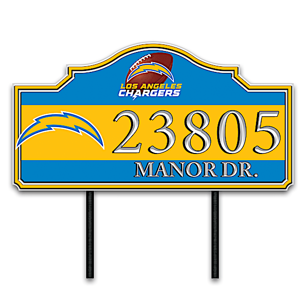 Los Angeles Chargers Personalized Outdoor Address Sign
