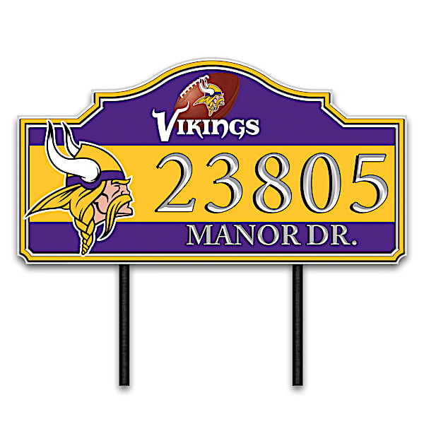 Minnesota Vikings Personalized Outdoor Address Sign