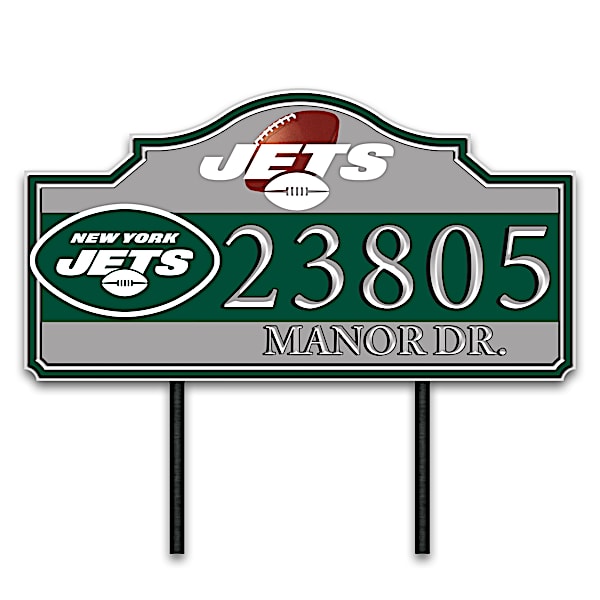 New York Jets Personalized Outdoor Address Sign