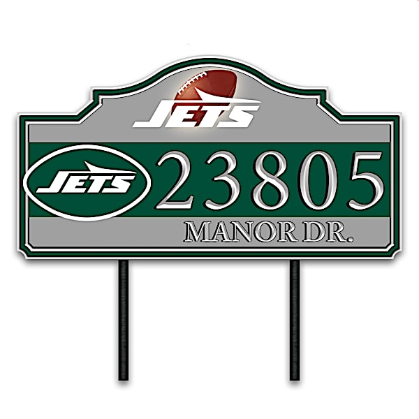 New York Jets Personalized Outdoor Address Sign