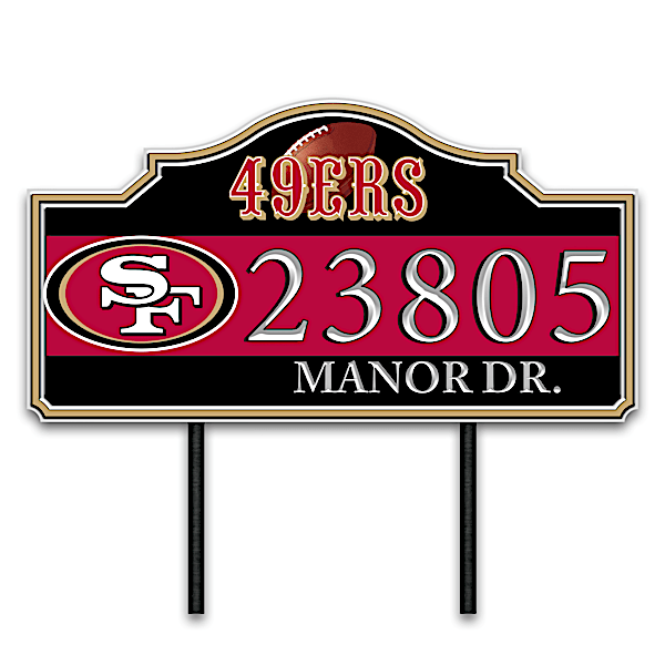 San Francisco 49ers Personalized Outdoor Address Sign