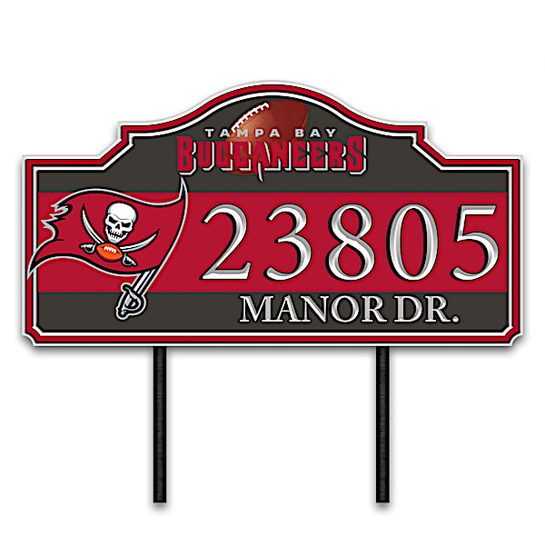 Tampa Bay Buccaneers Personalized Outdoor Address Sign