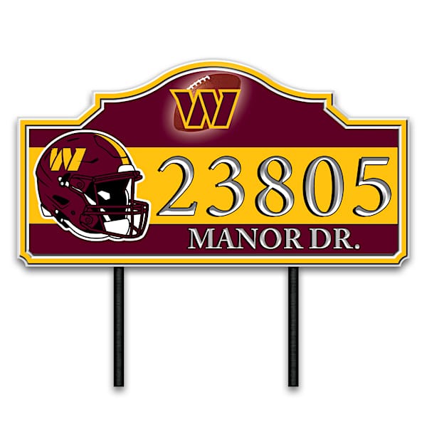 Washington Commanders Personalized Outdoor Address Sign