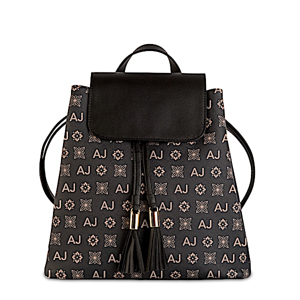Convertible Backpack With Your Initials In Designer Pattern